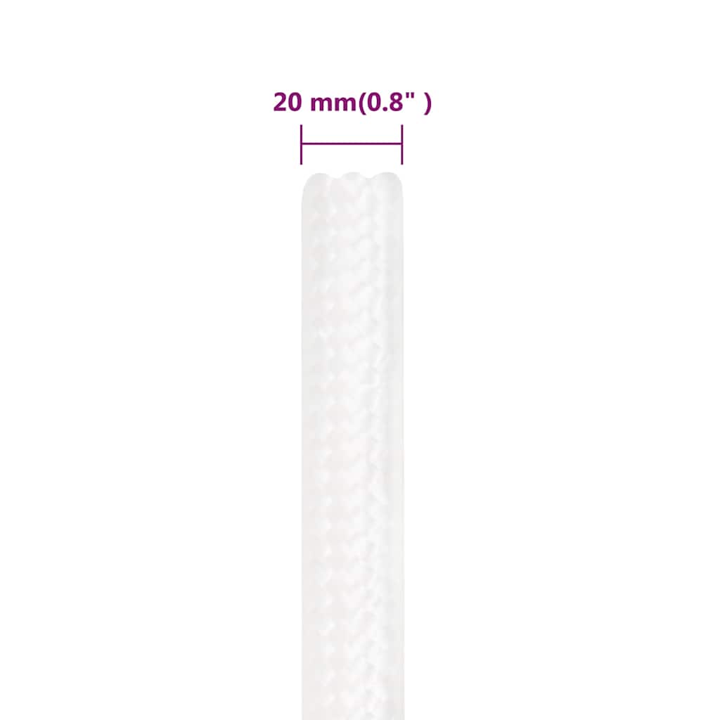 Boat Rope Full Polypropylene Length 25 m White 20 mm