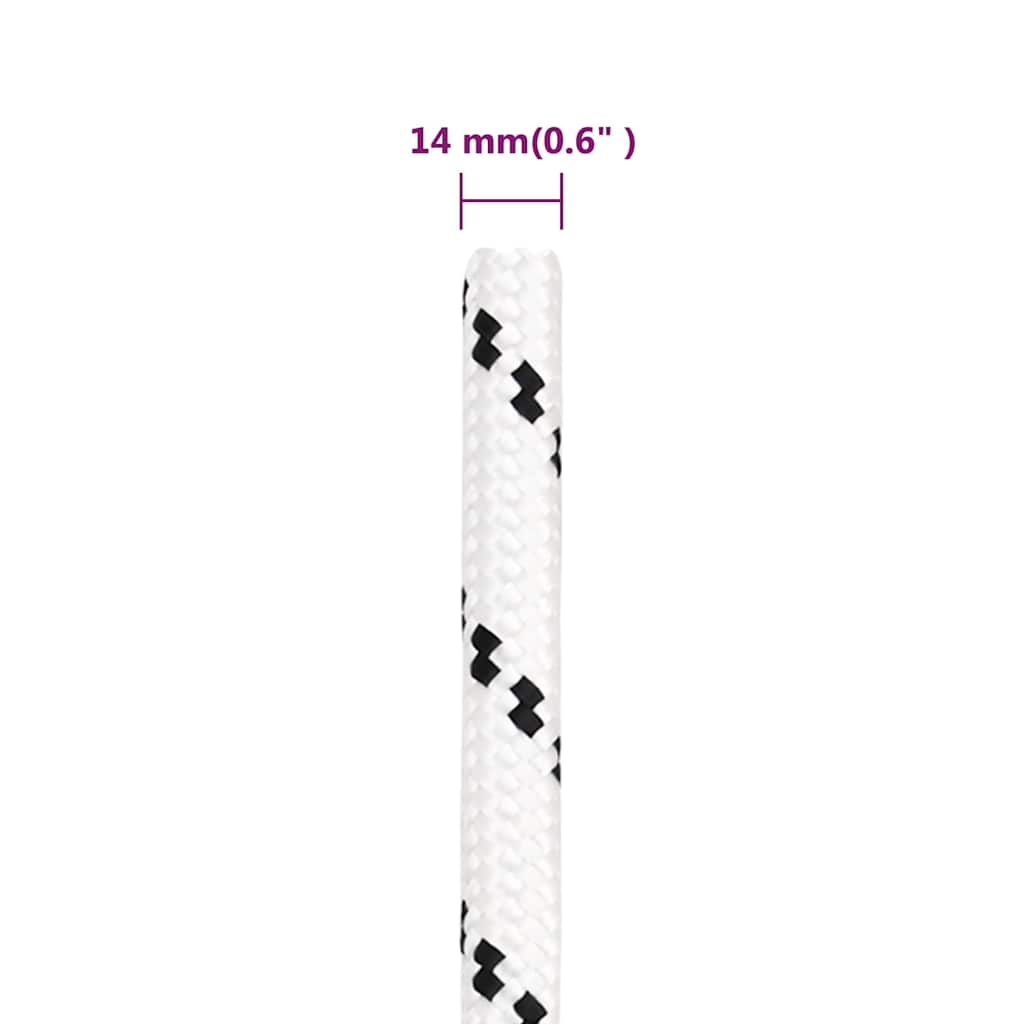 Work Rope Polyester White Length 100 m 14 mm