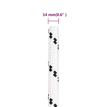 Work Rope Polyester White Length 100 m 14 mm