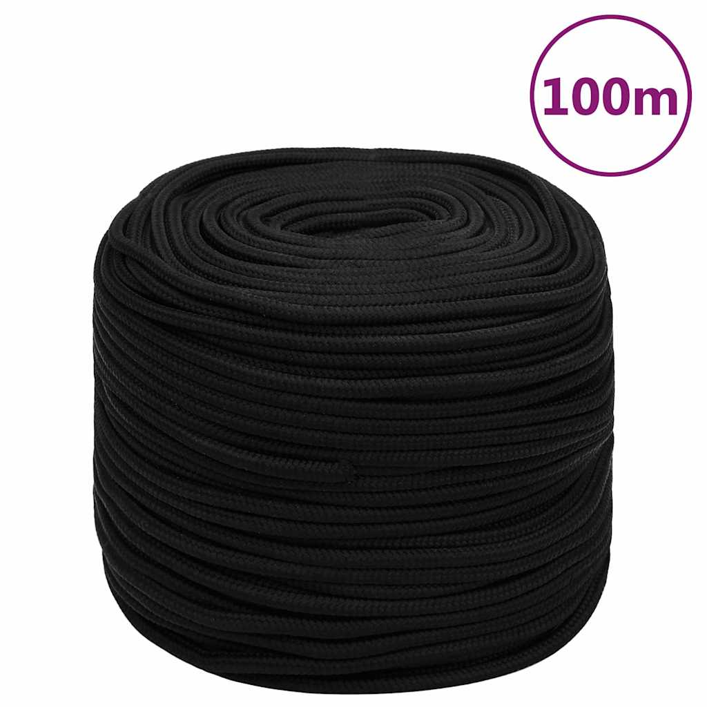 Work Rope Polyester Black Length 100 m 8 mm