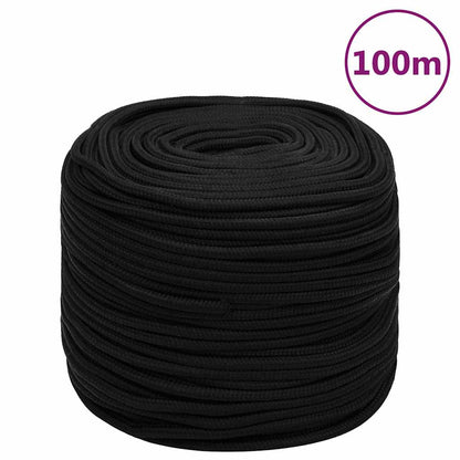Work Rope Polyester Black Length 100 m 8 mm