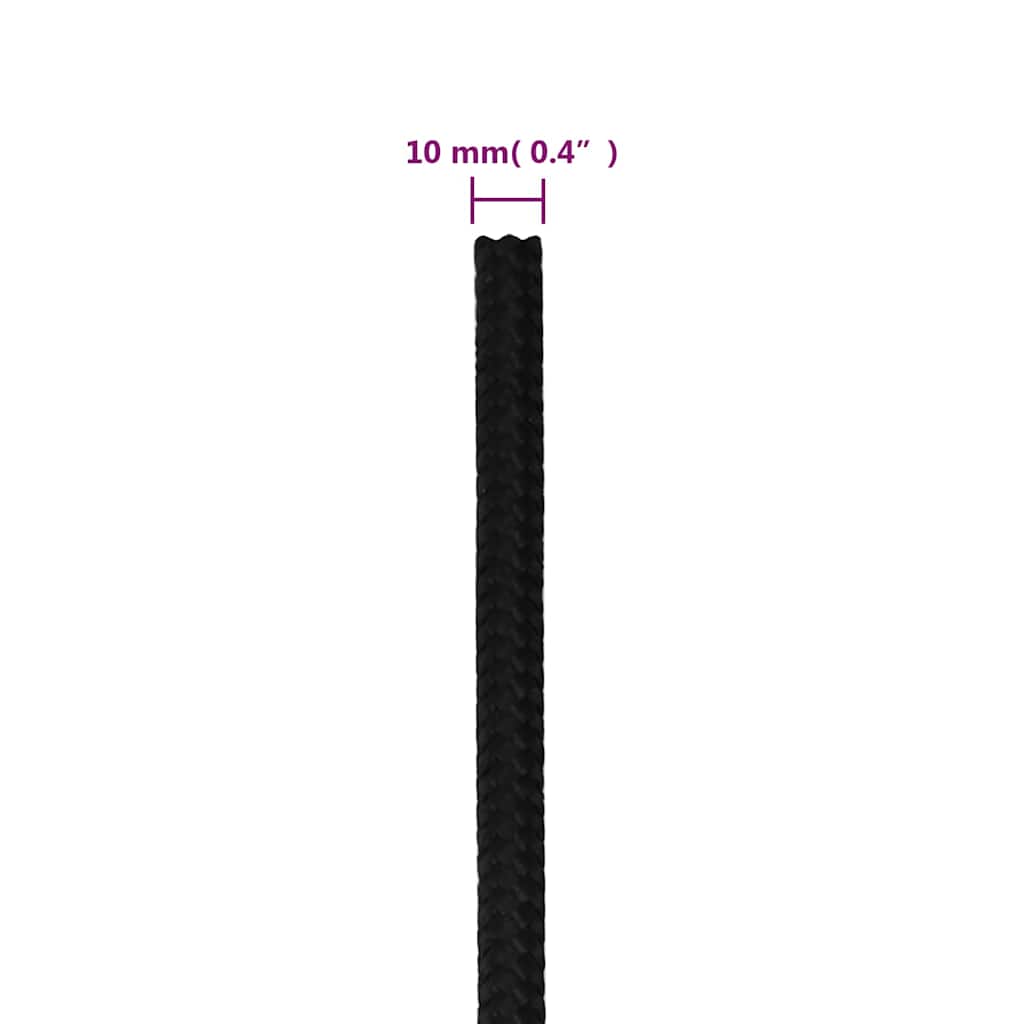 Work Rope Polyester Black Length 250 m 10 mm