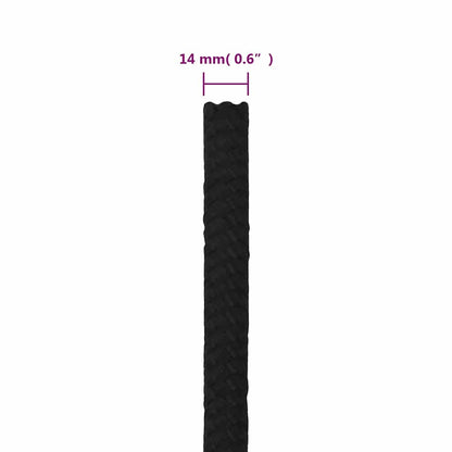 Work Rope Polyester Black Length 100 m 14 mm