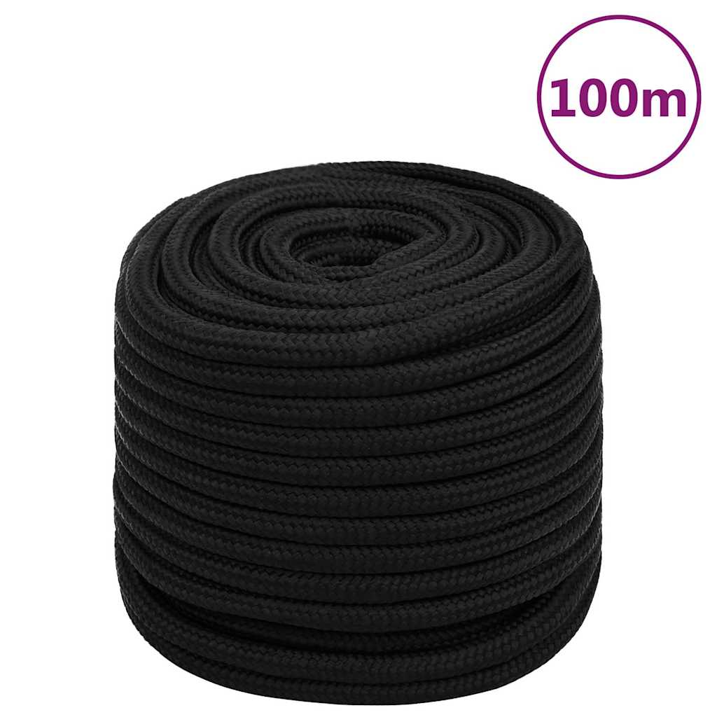 Work Rope Polyester Black Length 100 m 18 mm