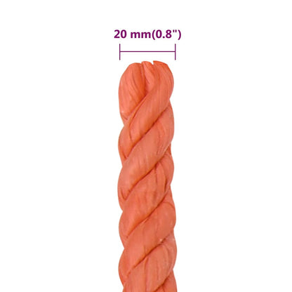Work Rope Polypropylene Orange Length 50 m 20 mm