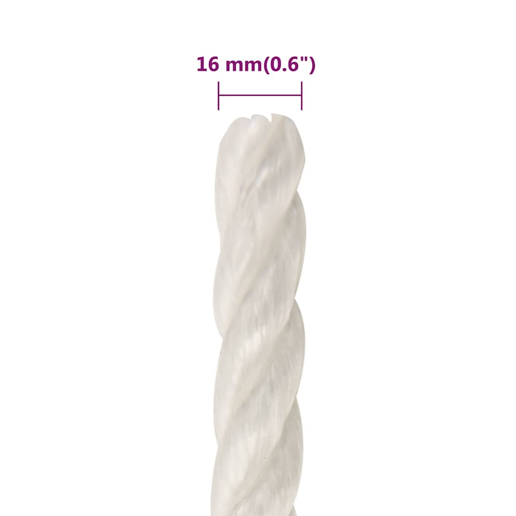 Work Rope Polypropylene White Length 100 m 16 mm
