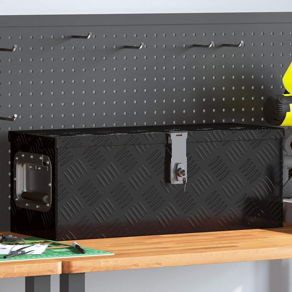 vidaXL Storage Box Aluminium Black