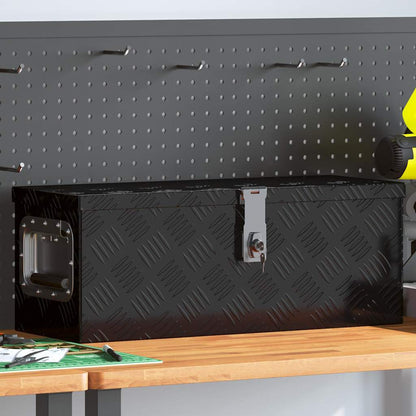 vidaXL Storage Box Aluminium Black