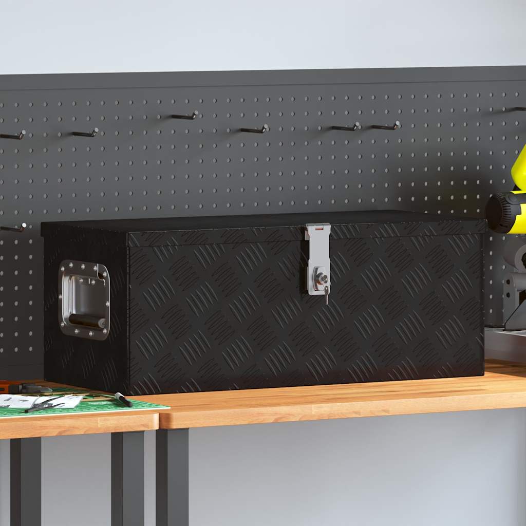 vidaXL Storage Box Aluminium Black