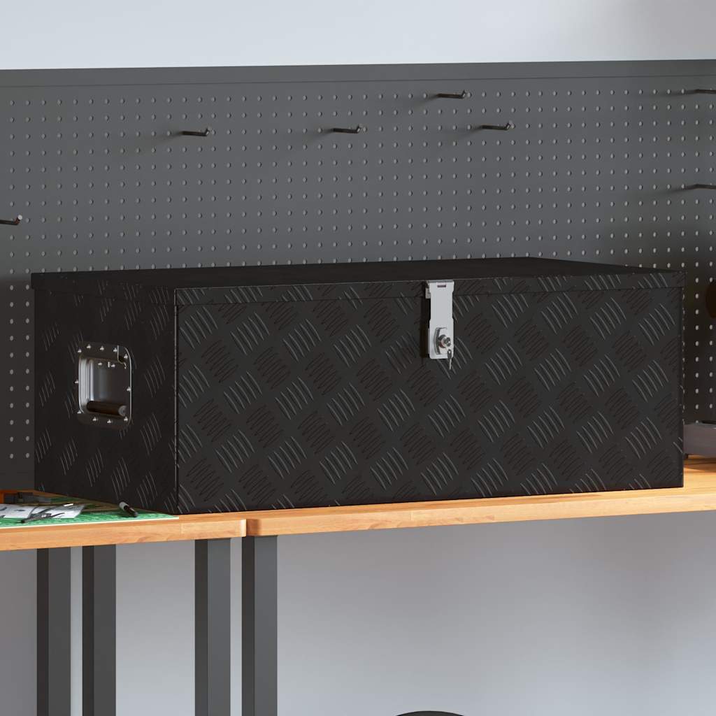 vidaXL Storage Box Aluminium Black