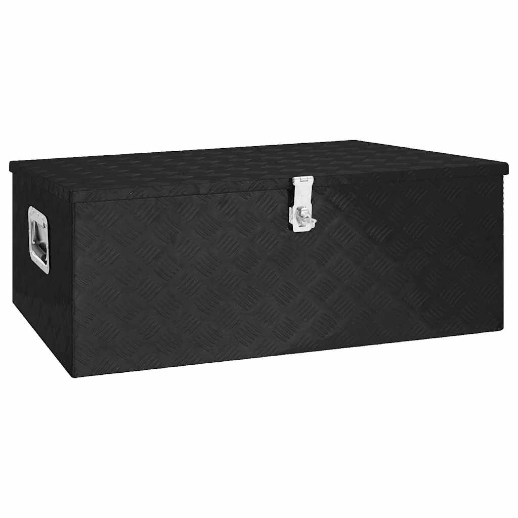 vidaXL Storage Box Black 100x55x37 cm Aluminium 2