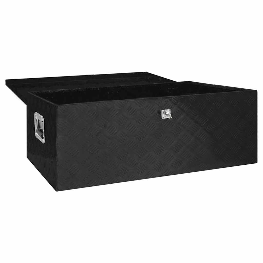 vidaXL Storage Box Black 100x55x37 cm Aluminium 3