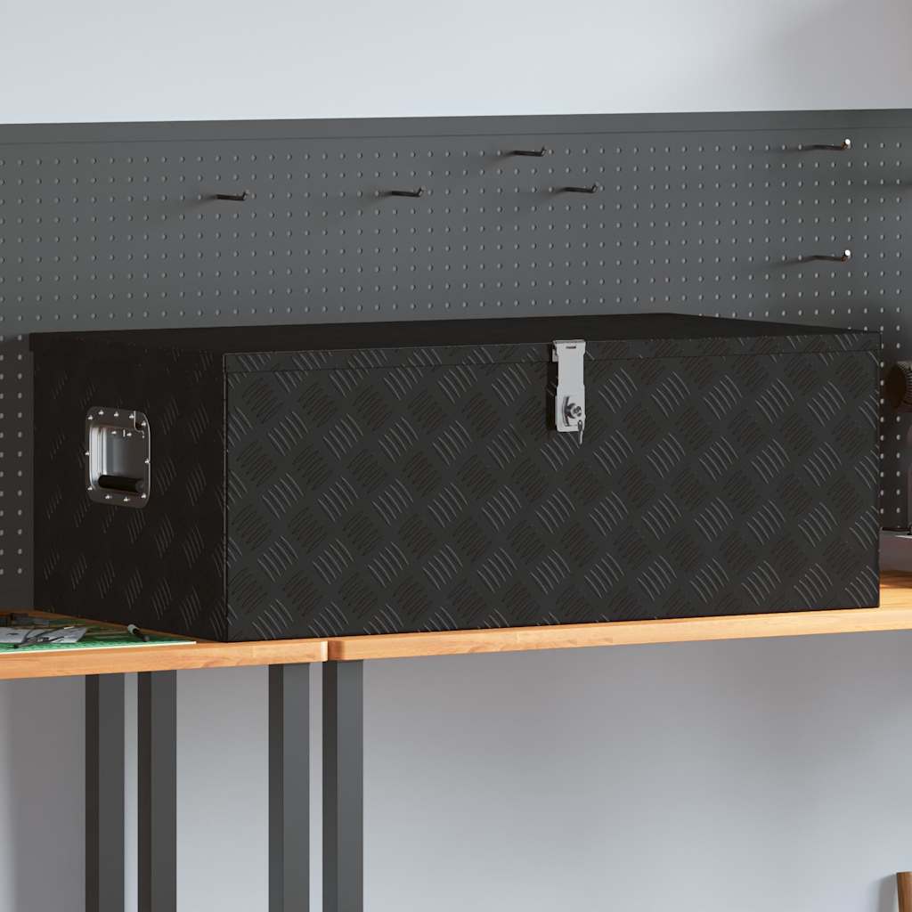 vidaXL Storage Box Black 100x55x37 cm Aluminium 1