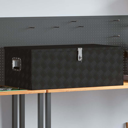 vidaXL Storage Box Black 100x55x37 cm Aluminium 1