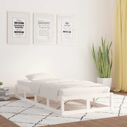 Bed Frame without Mattress Solid Wood Length 200 cm White 90 cm