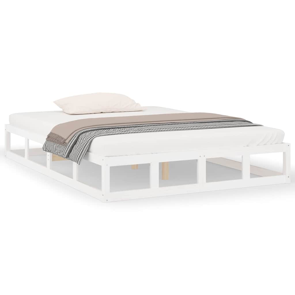 Bed Frame without Mattress Solid Wood Length 200 cm White 200 cm