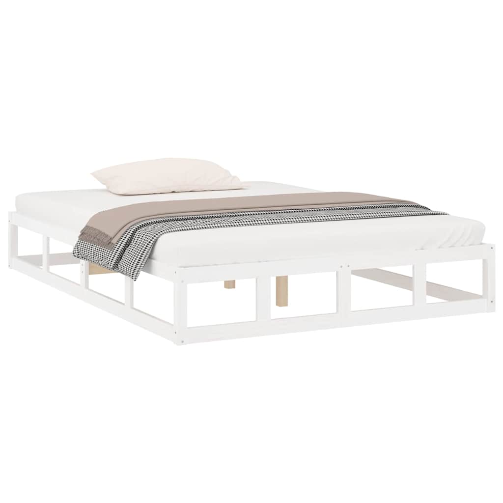 Bed Frame without Mattress Solid Wood Length 200 cm White 200 cm