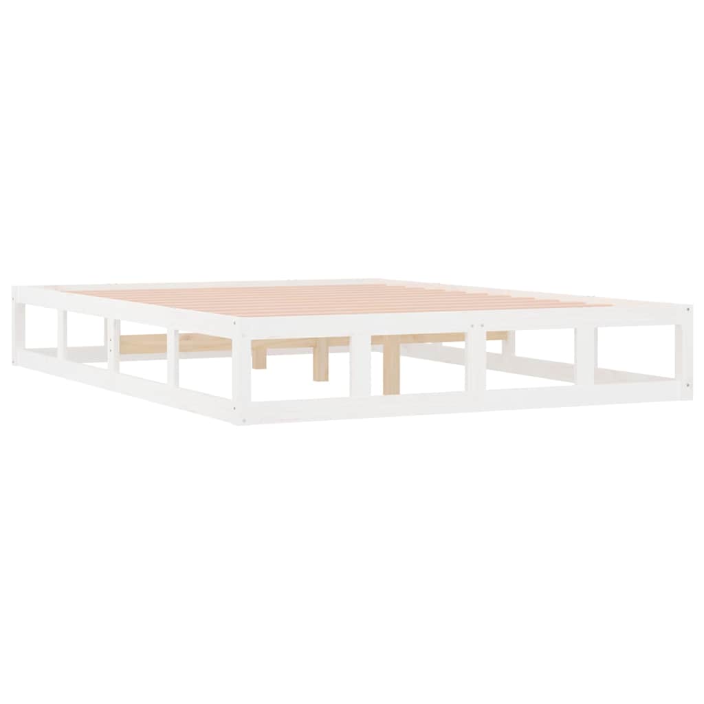 Bed Frame without Mattress Solid Wood Length 200 cm White 200 cm