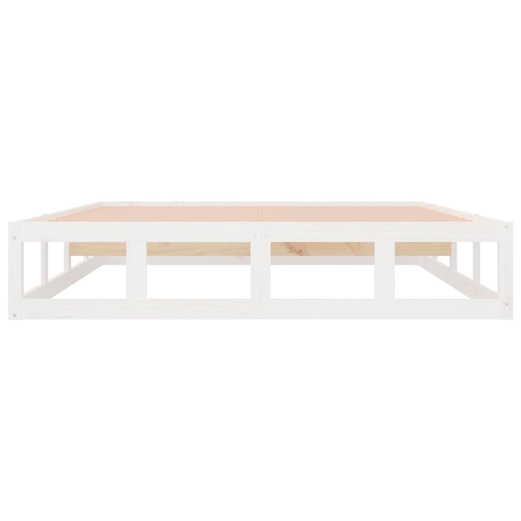 Bed Frame without Mattress Solid Wood Length 200 cm White 200 cm