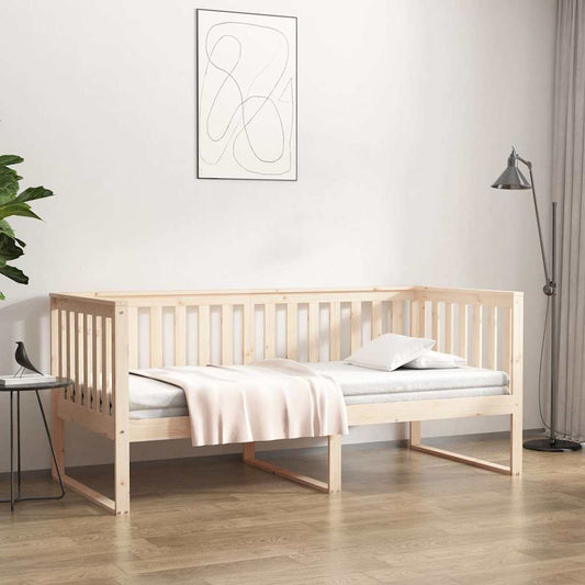 Day Bed without Mattress Solid Wood Pine Natural 100 cm 200 cm