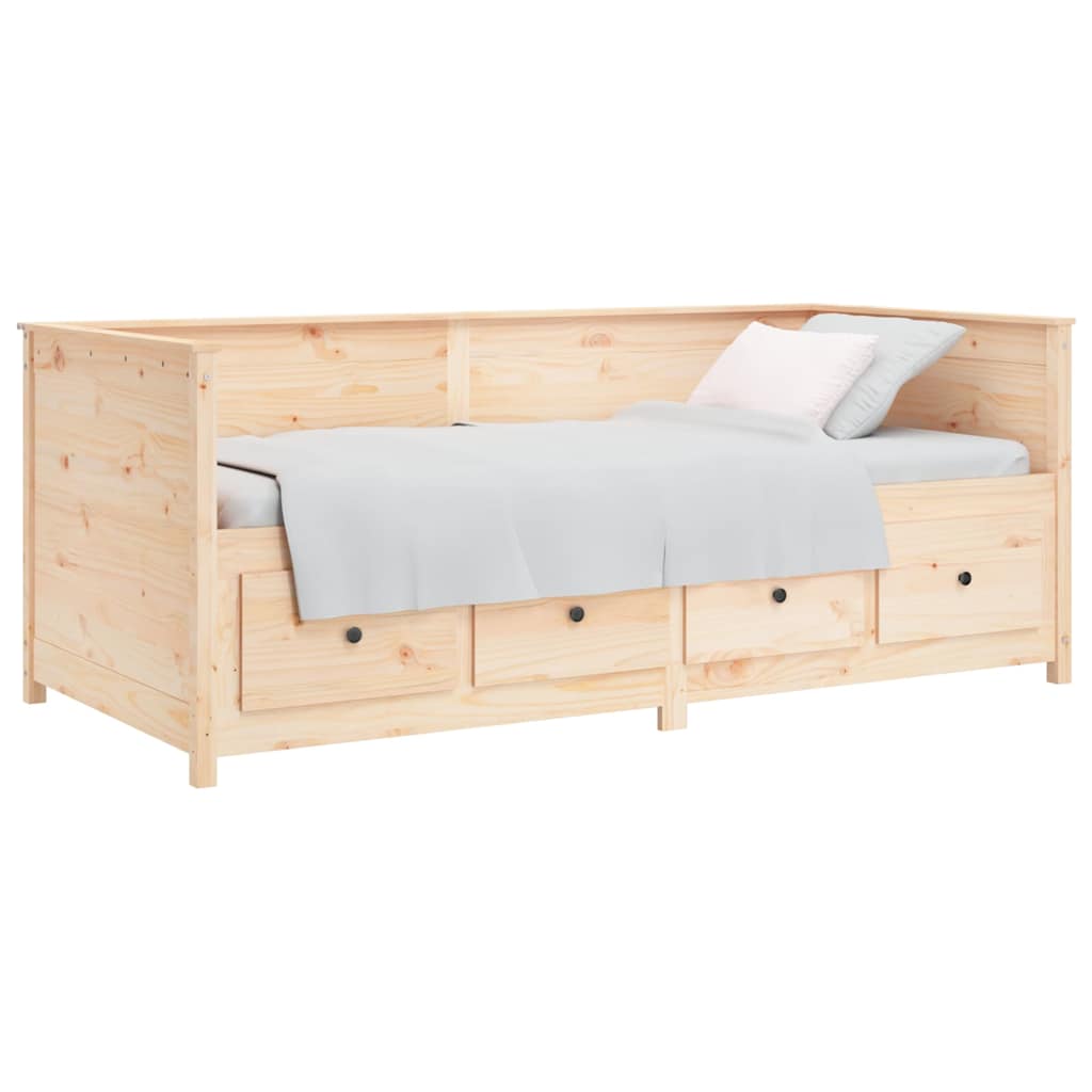 vidaXL Day Bed without Mattress 75x190 cm Small Single Solid Wood Pine 3