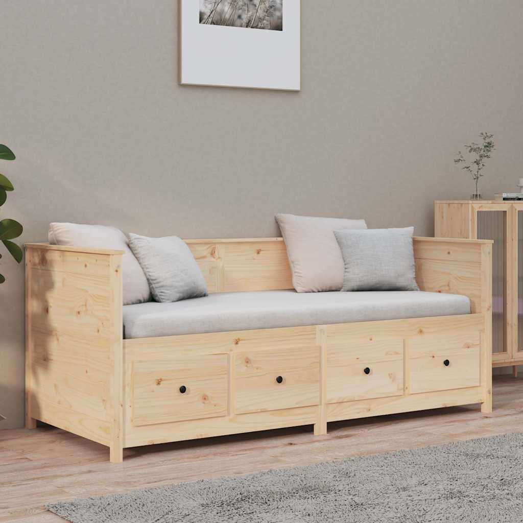 vidaXL Day Bed without Mattress 75x190 cm Small Single Solid Wood Pine 4