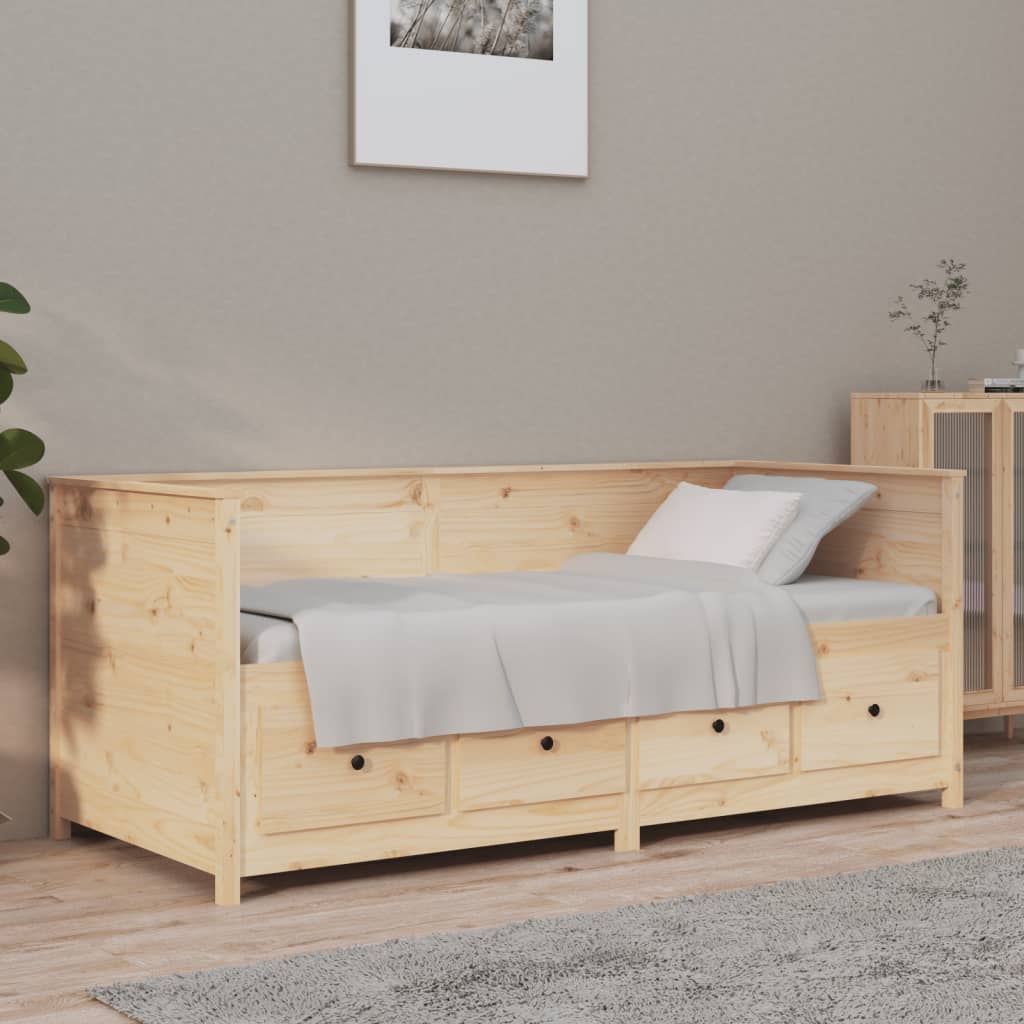 vidaXL Day Bed without Mattress 75x190 cm Small Single Solid Wood Pine 1