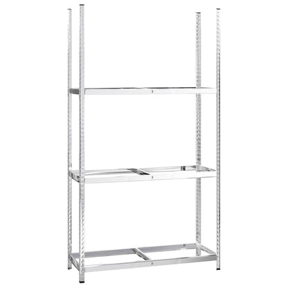 5-Layer Corner Shelf Steel&Engineered Wood Silver 110 x 40 x 200 cm