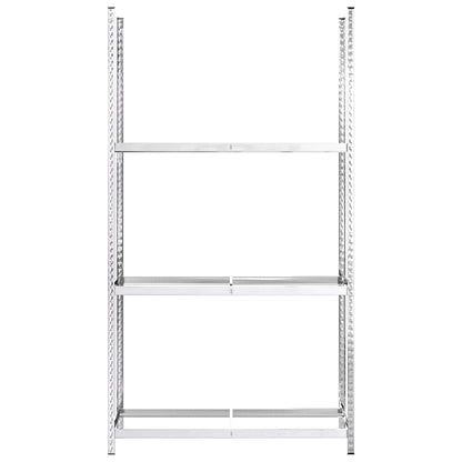 5-Layer Corner Shelf Steel&Engineered Wood Silver 110 x 40 x 200 cm