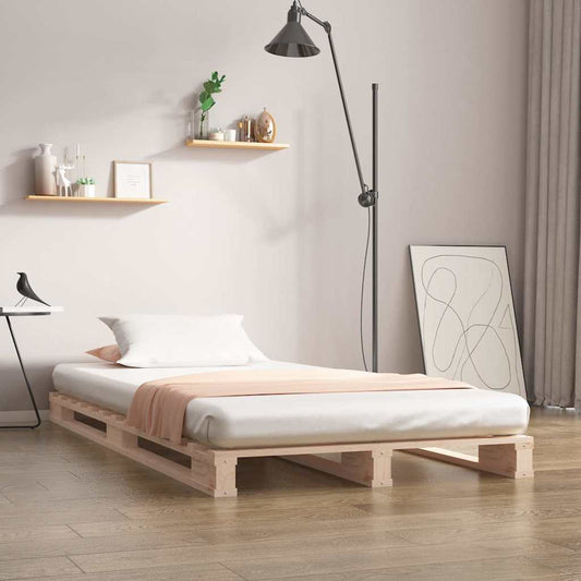 Pallet Bed without Mattress Solid Wood Length 200 cm Natural 90 cm