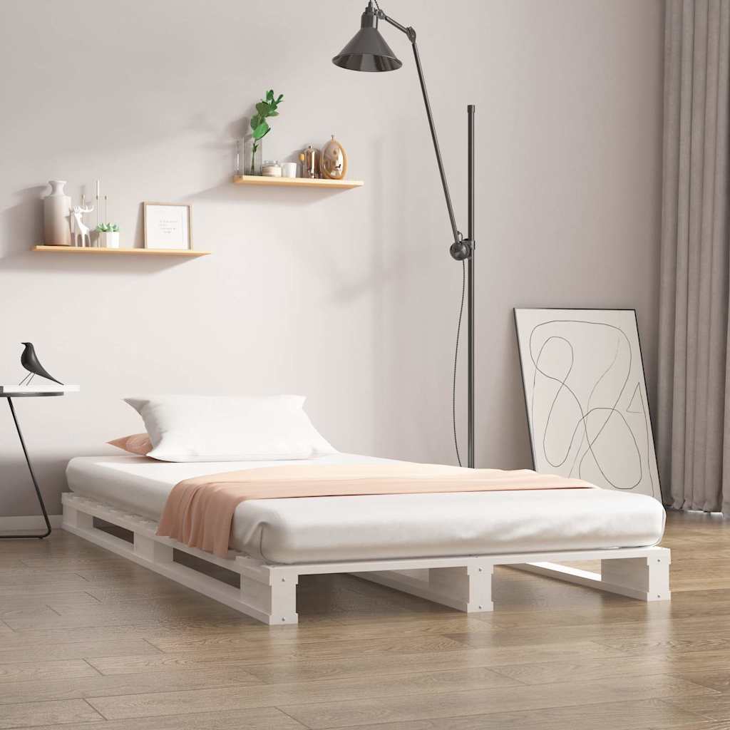 Pallet Bed without Mattress Solid Wood Length 200 cm White 90 cm