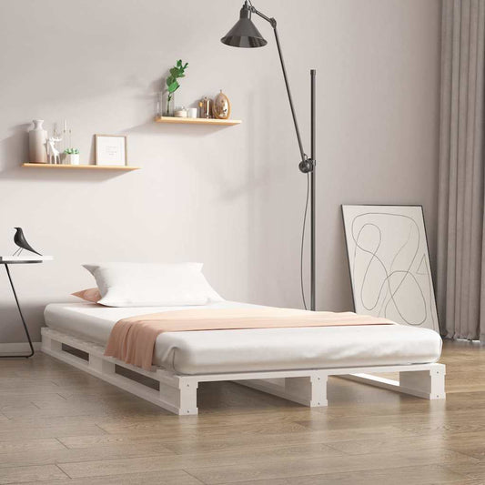 Pallet Bed without Mattress Solid Wood Length 200 cm White 100 cm