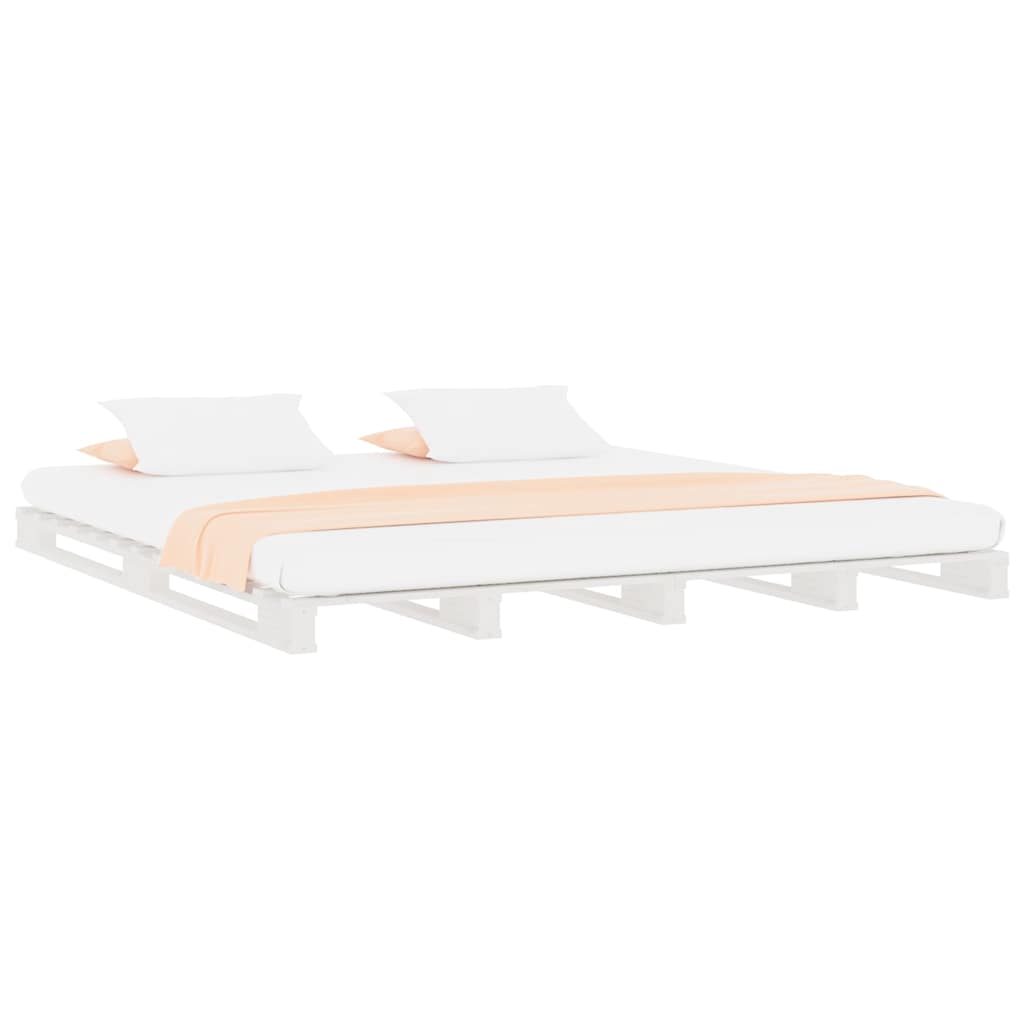 Pallet Bed without Mattress Solid Wood Length 200 cm White 140 cm