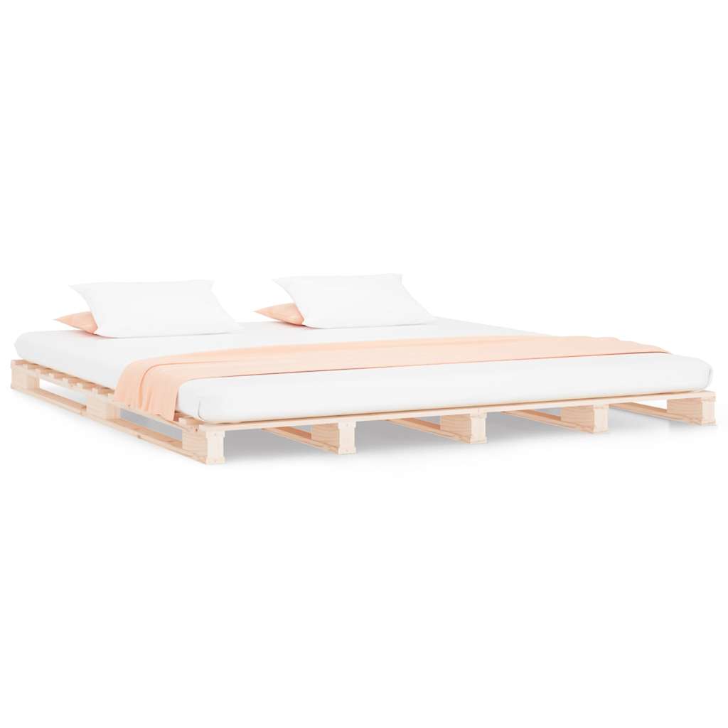 Pallet Bed without Mattress Solid Wood Length 200 cm Natural 180 cm