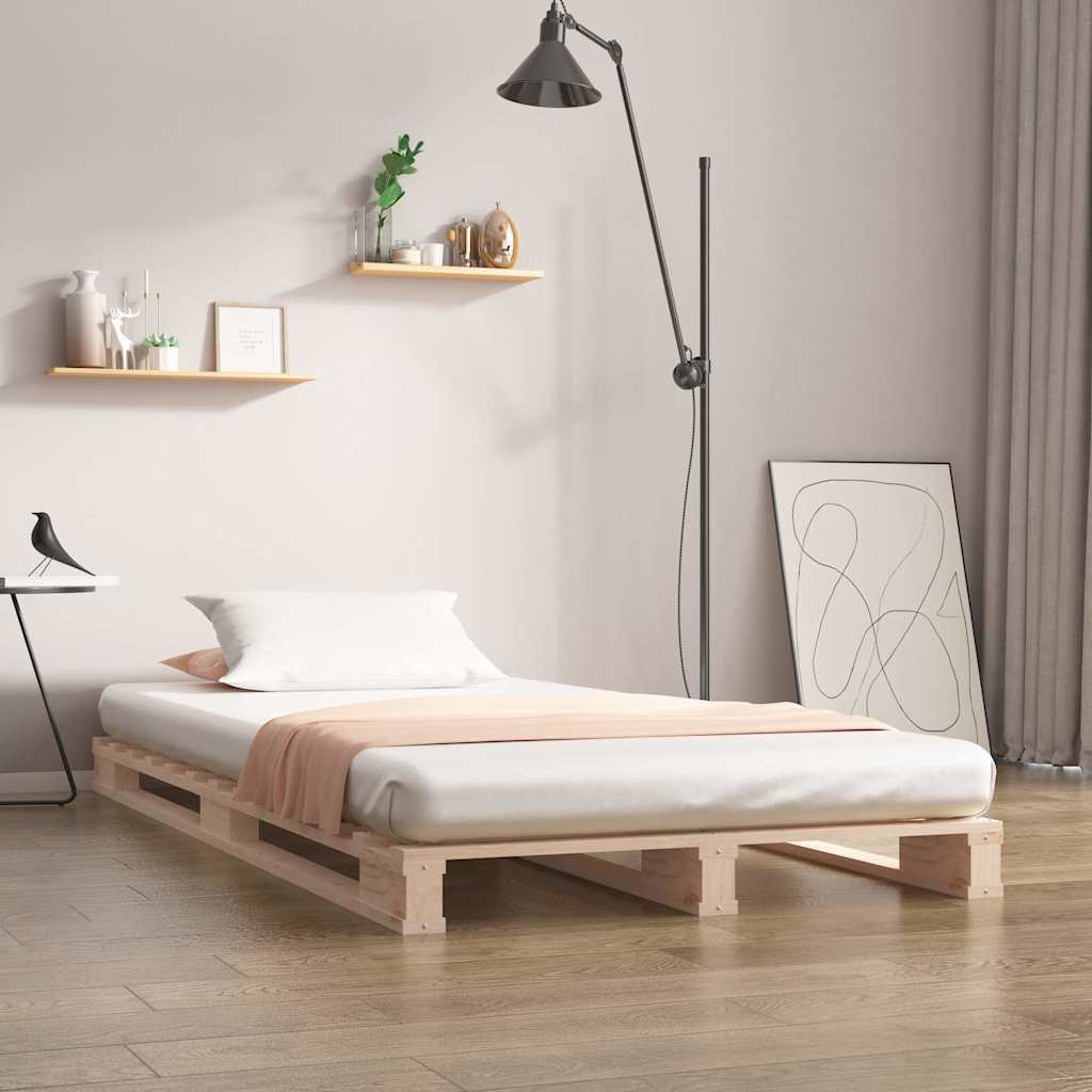 Pallet Bed without Mattress Solid Wood Length 190 cm Natural 75 cm