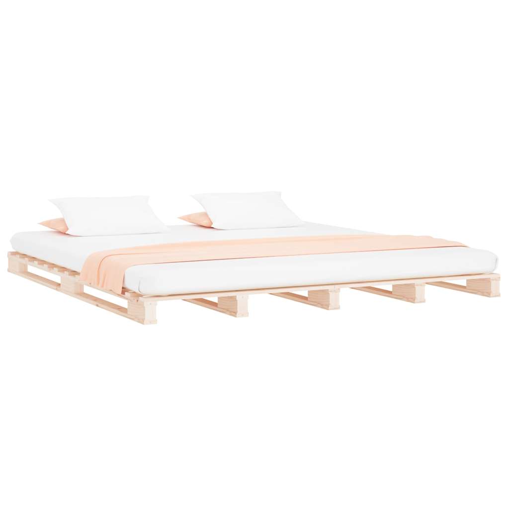 Pallet Bed without Mattress Solid Wood Length 190 cm Natural 120 cm