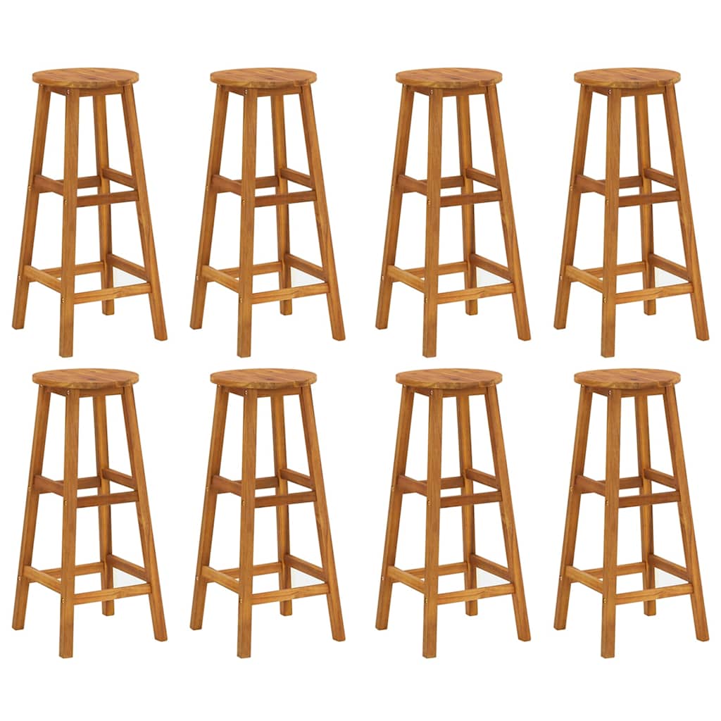 vidaXL Bar Stools 8 pcs Solid Wood Acacia 2