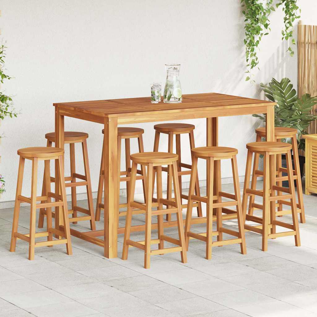 vidaXL Bar Stools 8 pcs Solid Wood Acacia 1