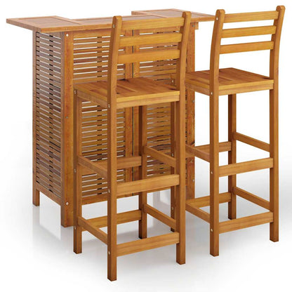 vidaXL 3 Piece Garden Bar Set Solid Wood Acacia 2
