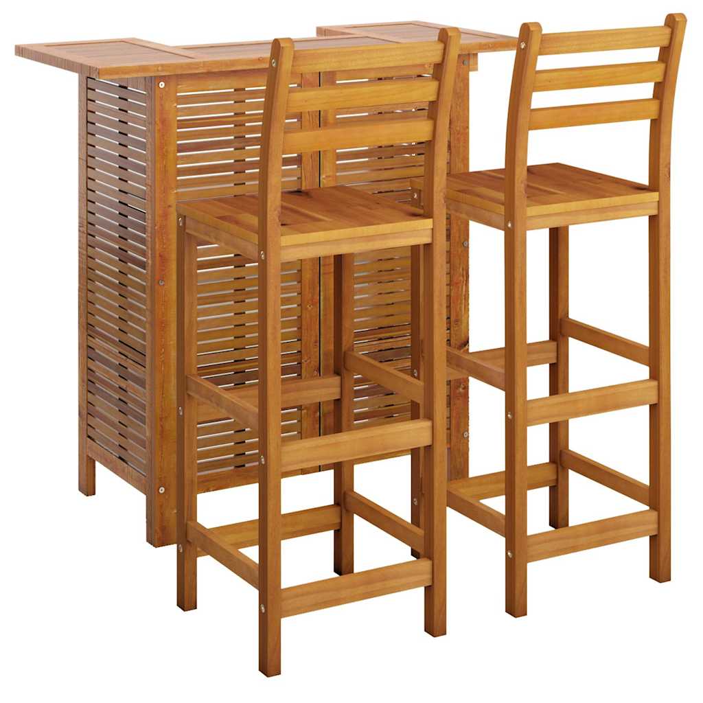 vidaXL 3 Piece Garden Bar Set Solid Wood Acacia 3