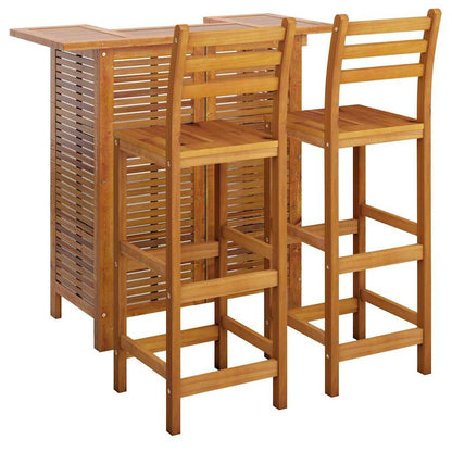 vidaXL 3 Piece Garden Bar Set Solid Wood Acacia 3