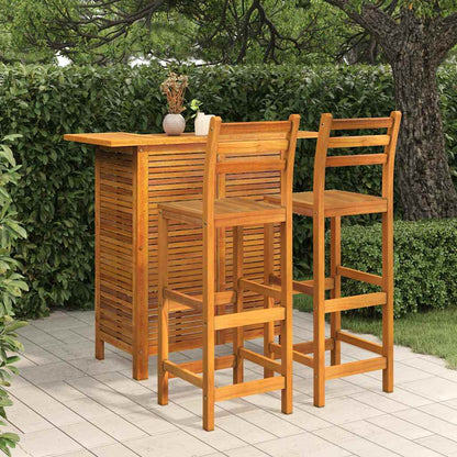 vidaXL 3 Piece Garden Bar Set Solid Wood Acacia 1