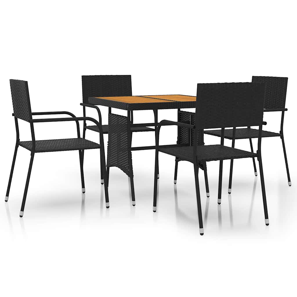 3 Piece Outdoor Dining Set Poly Rattan 4