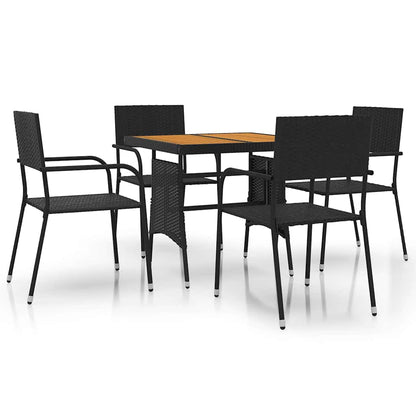 3 Piece Outdoor Dining Set Poly Rattan 4