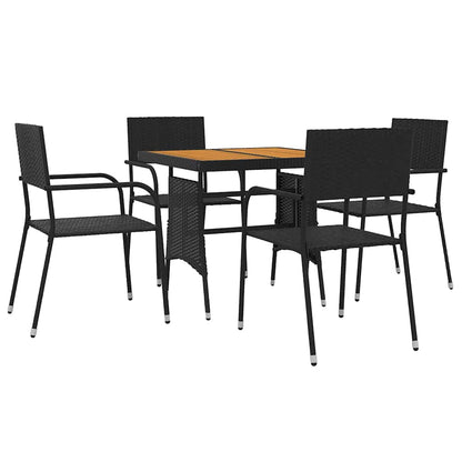 3 Piece Outdoor Dining Set Poly Rattan 4