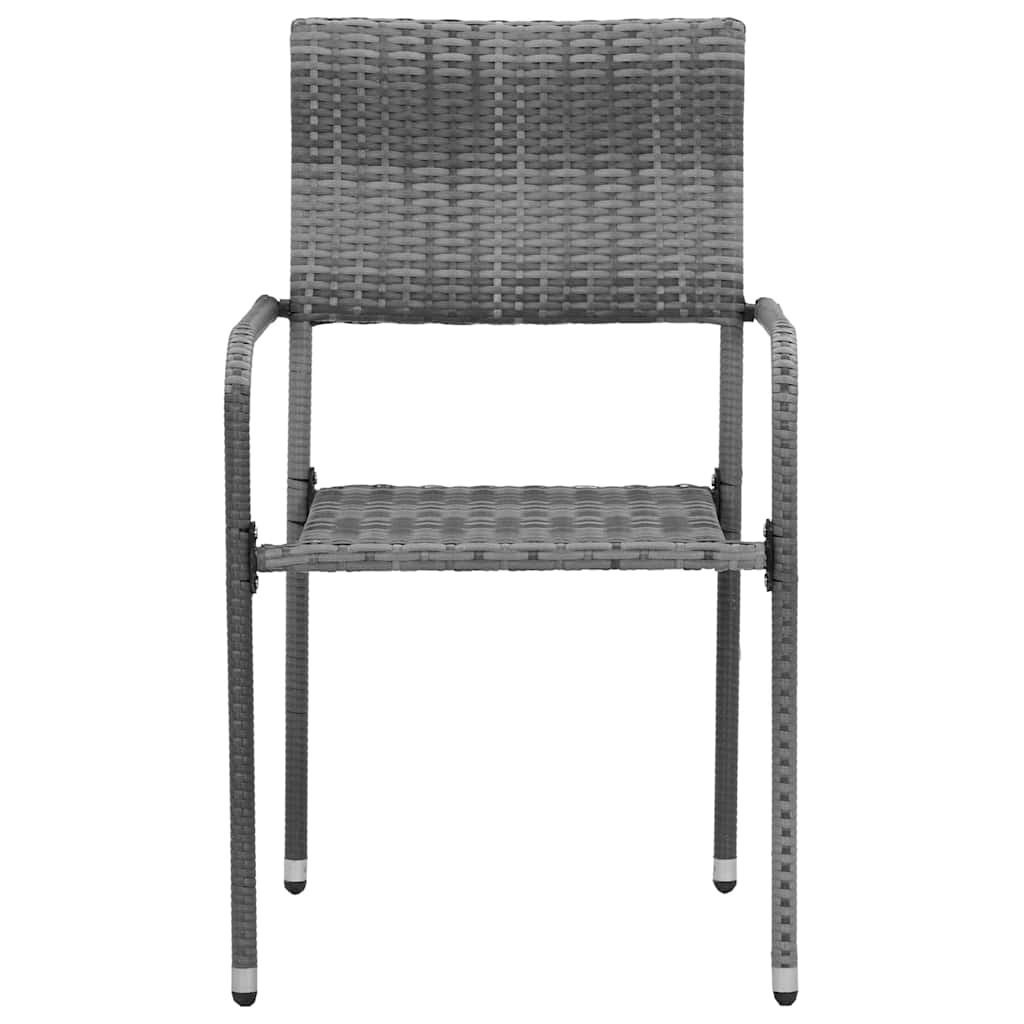 vidaXL 5 Piece Outdoor Dining Set Poly Rattan Grey 5