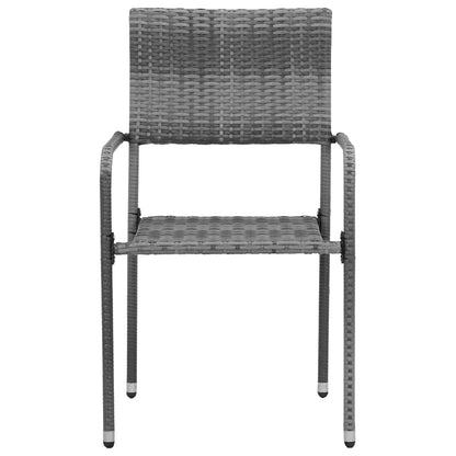 vidaXL 5 Piece Outdoor Dining Set Poly Rattan Grey 5