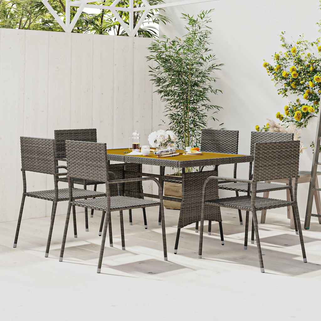 vidaXL 5 Piece Outdoor Dining Set Poly Rattan