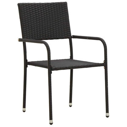 vidaXL 7 Piece Outdoor Dining Set Poly Rattan Black 4