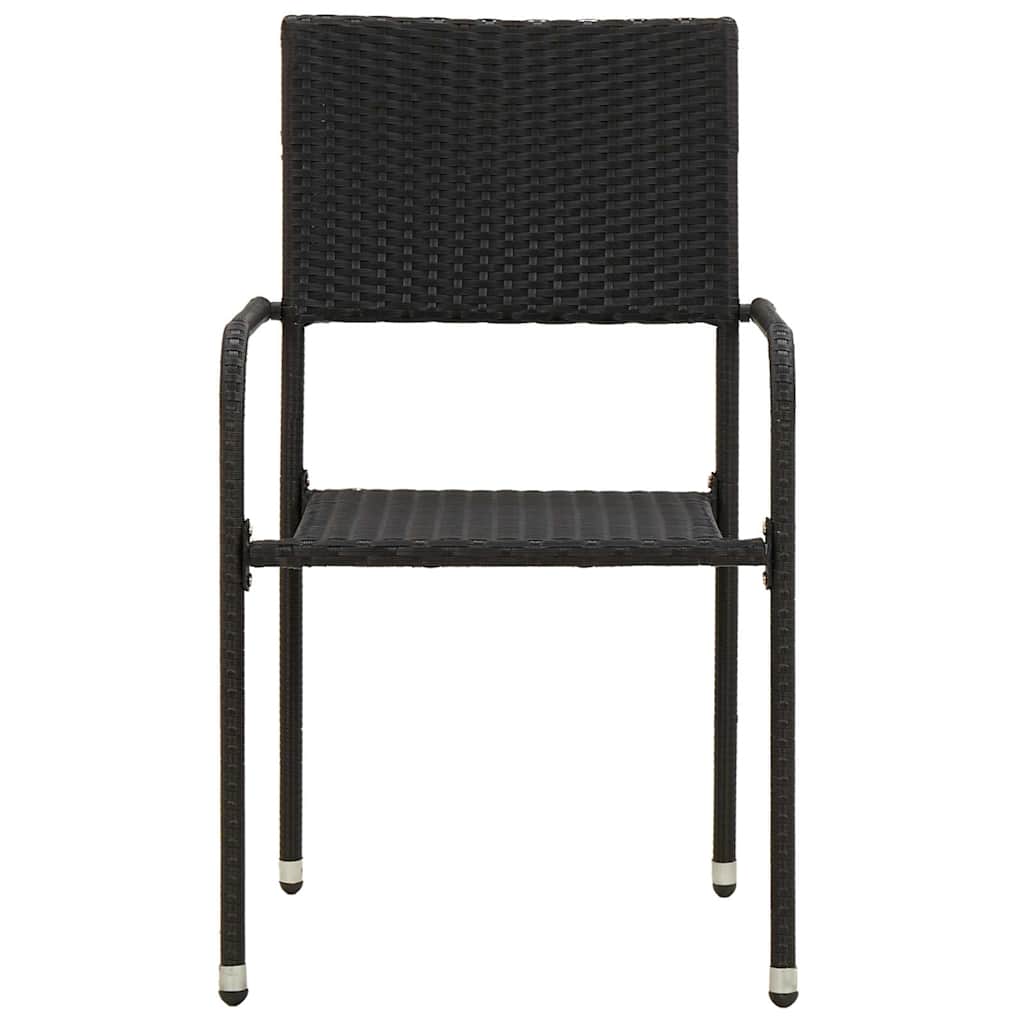 vidaXL 7 Piece Outdoor Dining Set Poly Rattan Black 5